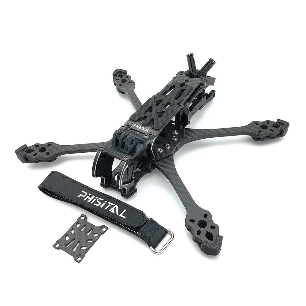PhiSital Mark5 DC/X O4 Pro 5-Inch FPV Frame Kit β Carbon Fiber Freestyle & Racing Drone Frame | DJI O4 Ready