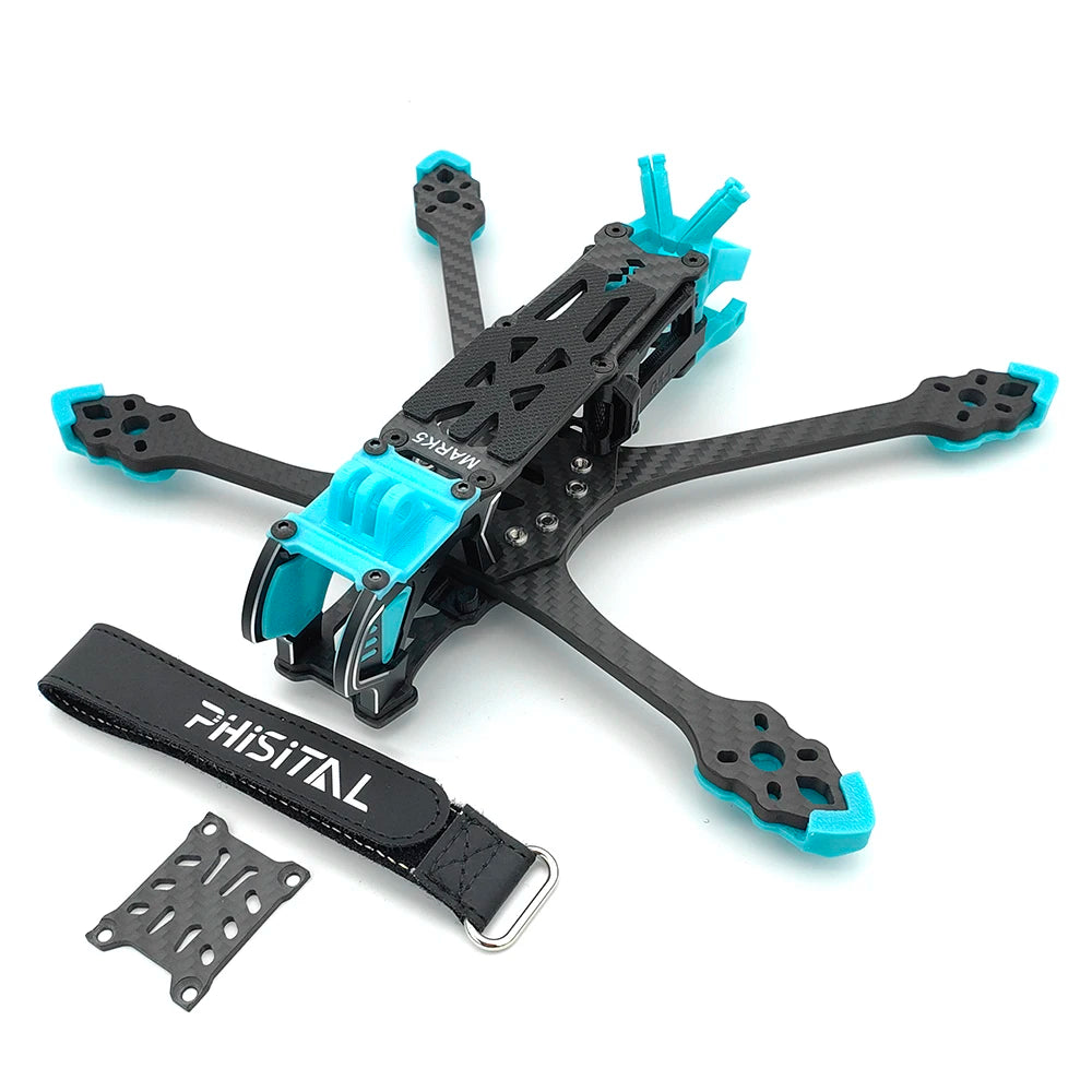 PhiSital Mark5 X/DC O4 Pro 5" FPV Frame Kit – Carbon Fiber Freestyle Racing Drone for DIY Builds