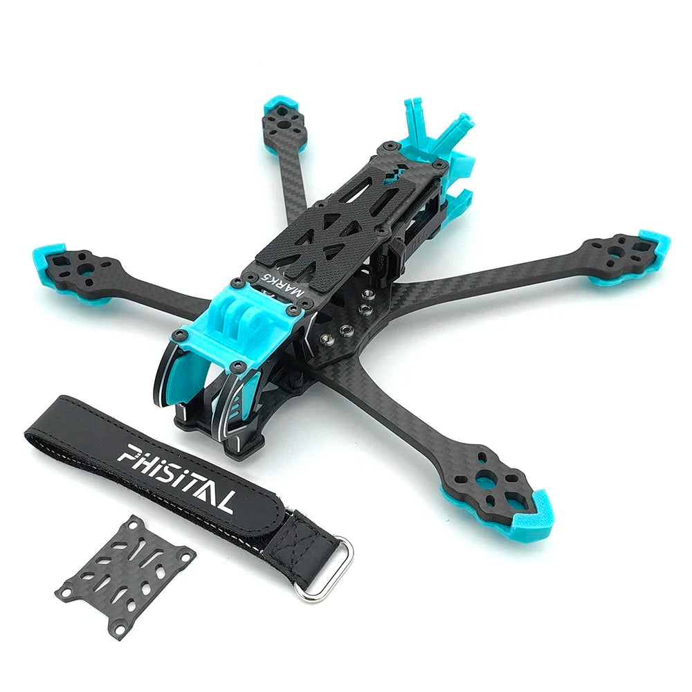 PhiSital Mark5 DC/X O4 Pro 5-Inch FPV Frame Kit β Carbon Fiber Freestyle & Racing Drone Frame | DJI O4 Ready