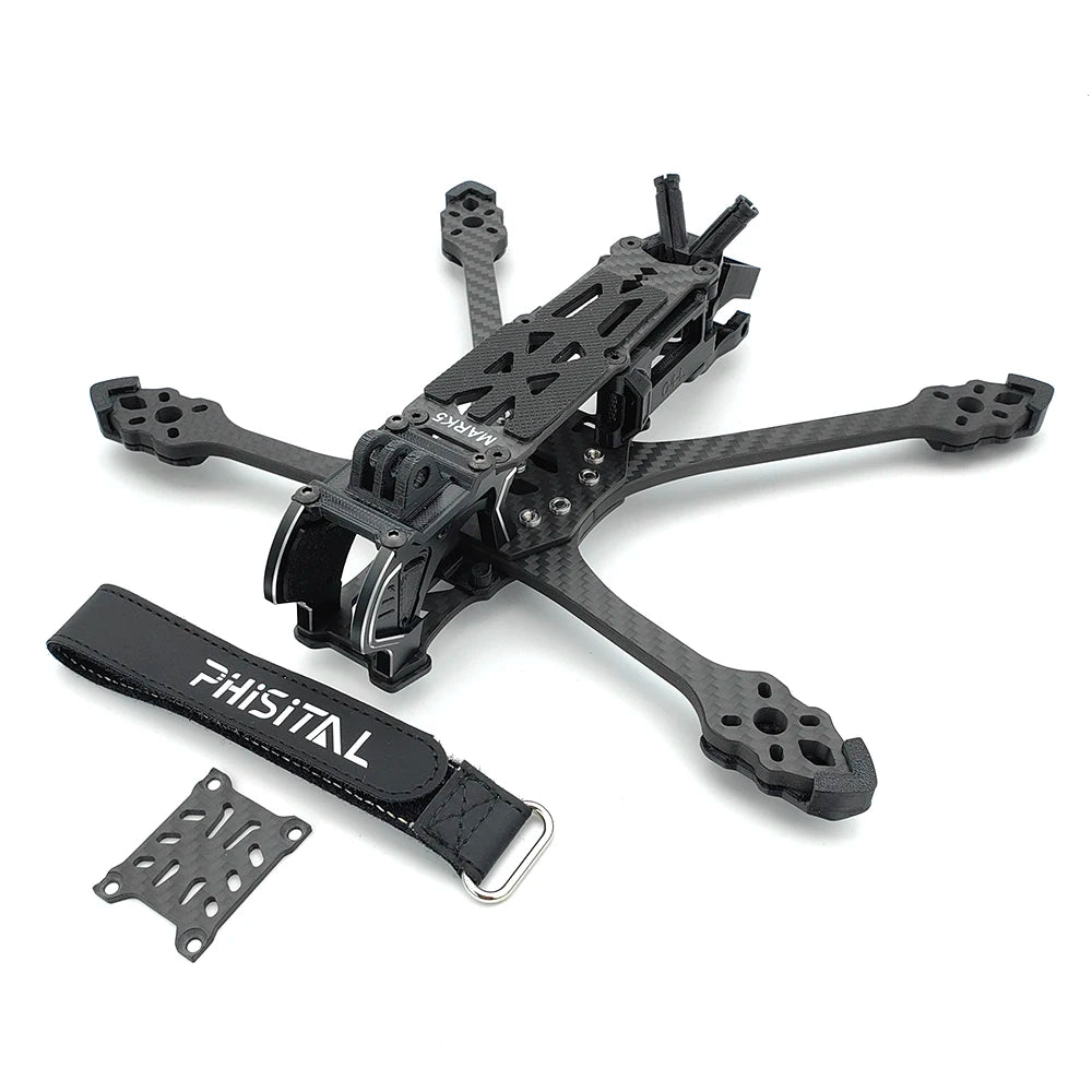 PhiSital Mark5 X/DC O4 Pro 5" FPV Frame Kit – Carbon Fiber Freestyle Racing Drone for DIY Builds