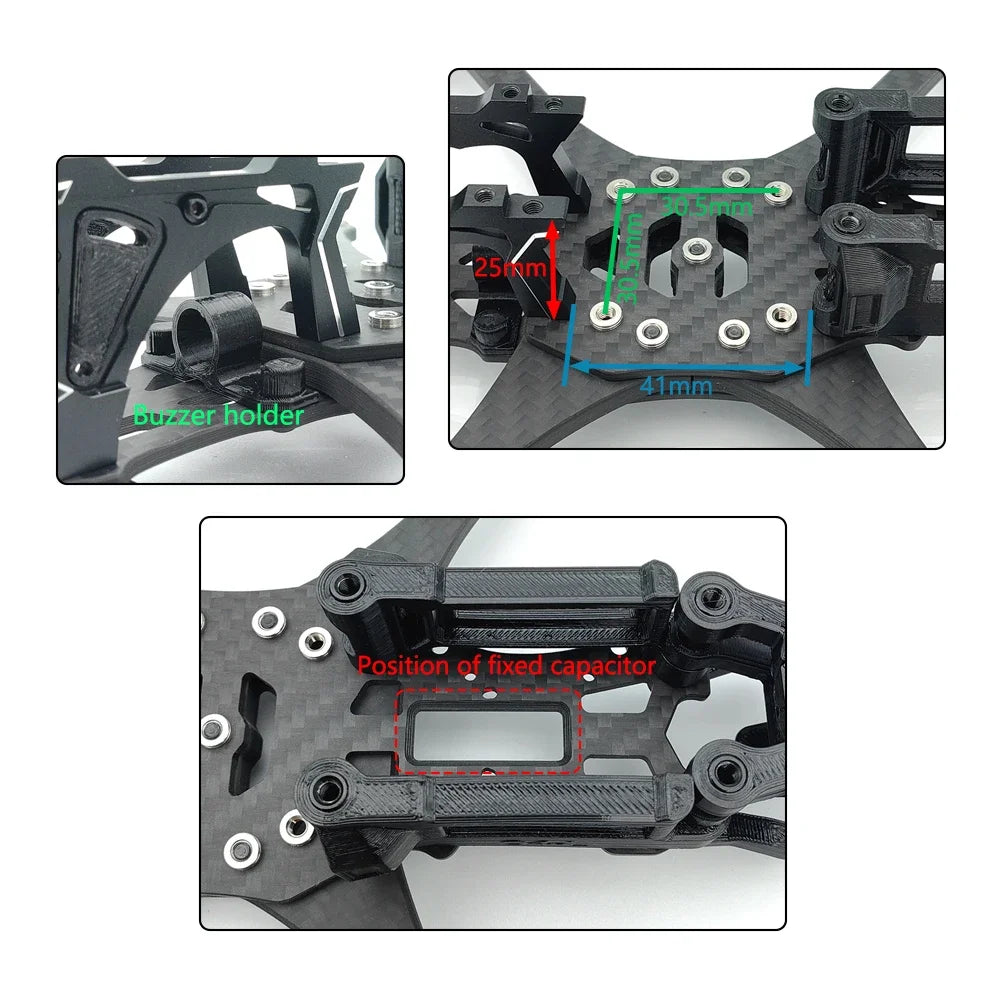 PhiSital Mark5 DC/X O4 Pro 5-Inch FPV Frame Kit β Carbon Fiber Freestyle & Racing Drone Frame | DJI O4 Ready