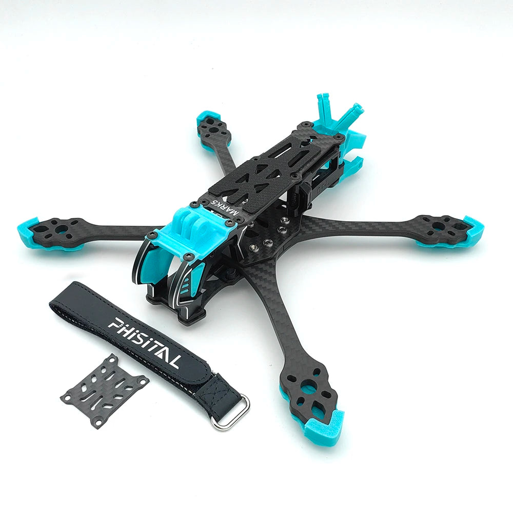 PhiSital Mark5 X/DC O4 Pro 5" FPV Frame Kit – Carbon Fiber Freestyle Racing Drone for DIY Builds