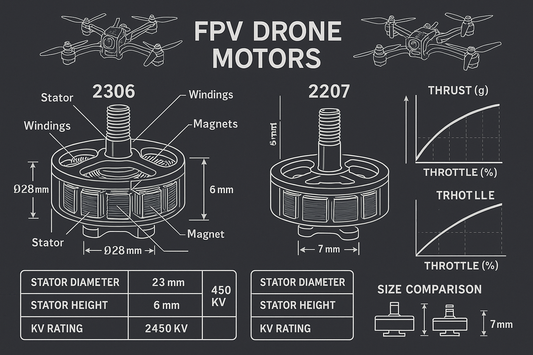 🛠️ Cómo elegir el motor adecuado para tu dron FPV: Guía completa (2306 vs 2207 y más)