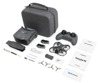 BETAFPV Aquila16 FPV Kit — quad, LiteRadio 2 SE radio, VR03 goggles and case