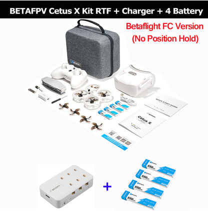 BETAFPV Cetus X ELRS Kit with 4 extra 550mAh batteries and 6-port charger
