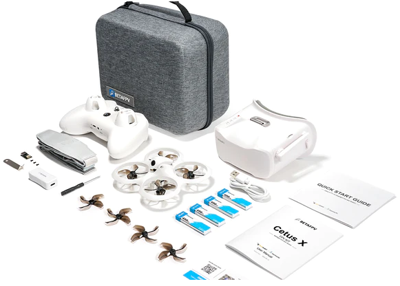 BETAFPV Cetus X ELRS FPV Kit — quad, LiteRadio 3 radio, VR03 goggles and case